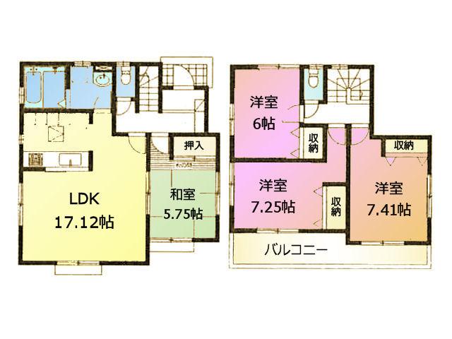 Floor plan. 43,800,000 yen, 3LDK, Land area 212.68 sq m , Building area 98.95 sq m