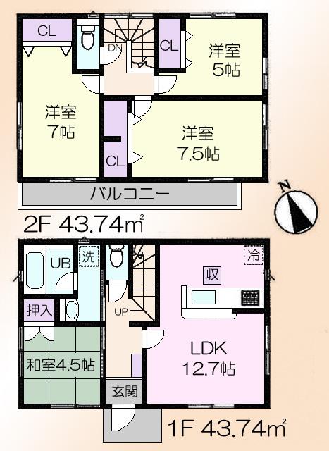 Floor plan. (9 Building), Price 39,800,000 yen, 4LDK, Land area 110.18 sq m , Building area 87.48 sq m