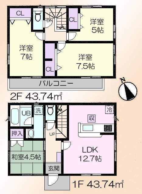 Floor plan. (9 Building), Price 39,800,000 yen, 4LDK, Land area 110.18 sq m , Building area 87.48 sq m