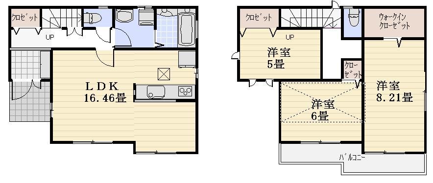 Floor plan. (Building 2), Price 32,800,000 yen, 4LDK, Land area 111.68 sq m , Building area 89.32 sq m