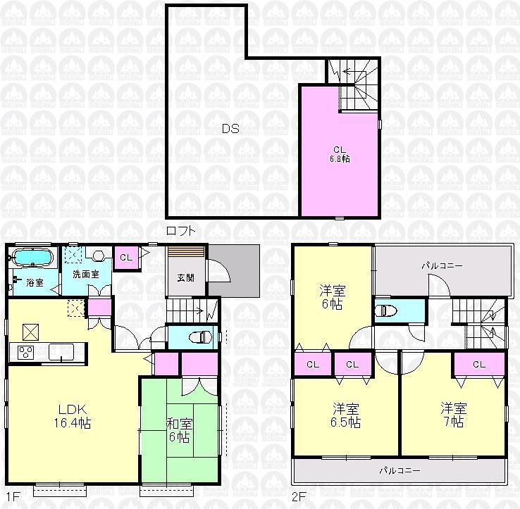 Floor plan. Price 55,800,000 yen, 4LDK, Land area 164.65 sq m , Building area 103.5 sq m