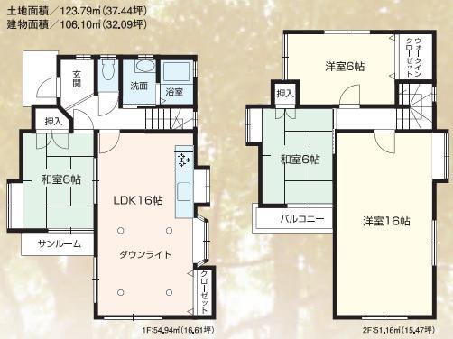 Floor plan. 24,800,000 yen, 4LDK, Land area 123.79 sq m , Building area 106 sq m large 4LDK!