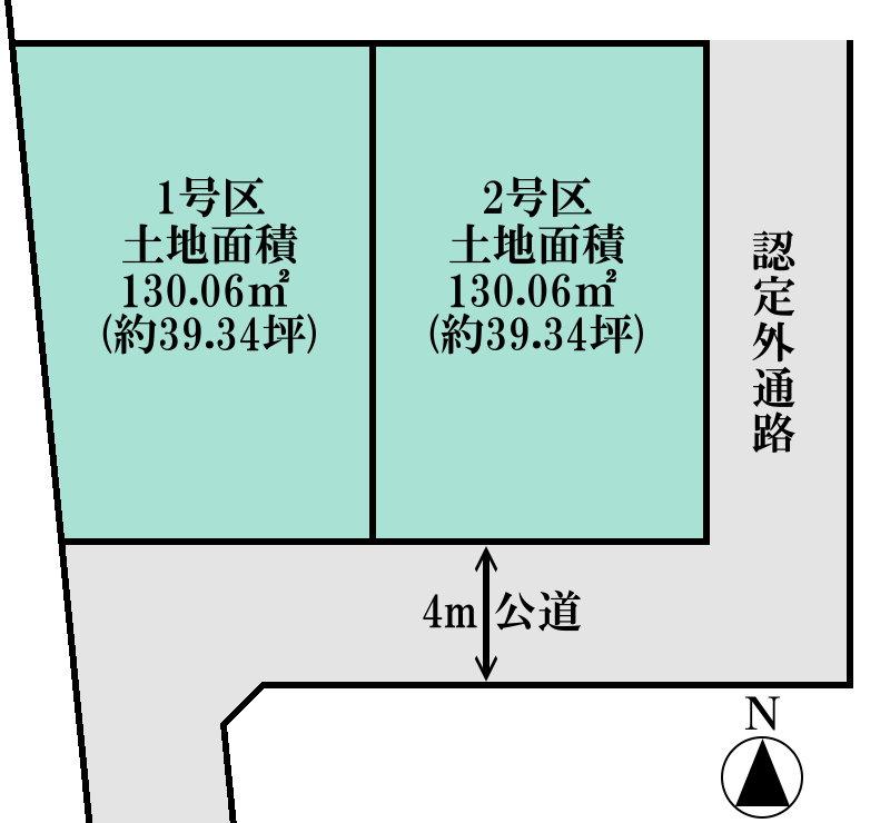 Compartment figure. Land price 29,800,000 yen, Land area 130.06 sq m