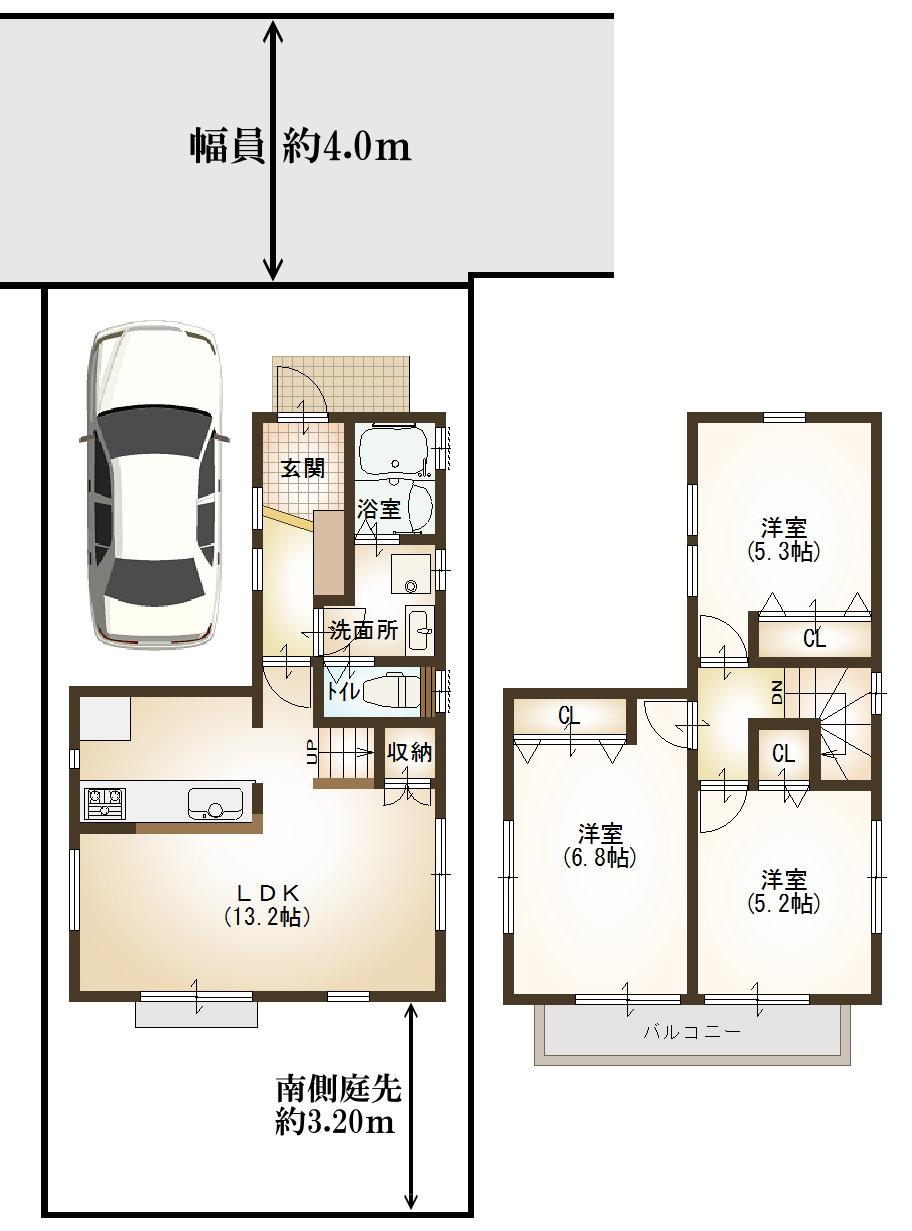 Floor plan. 36,800,000 yen, 3LDK, Land area 88.3 sq m , Building area 70.46 sq m