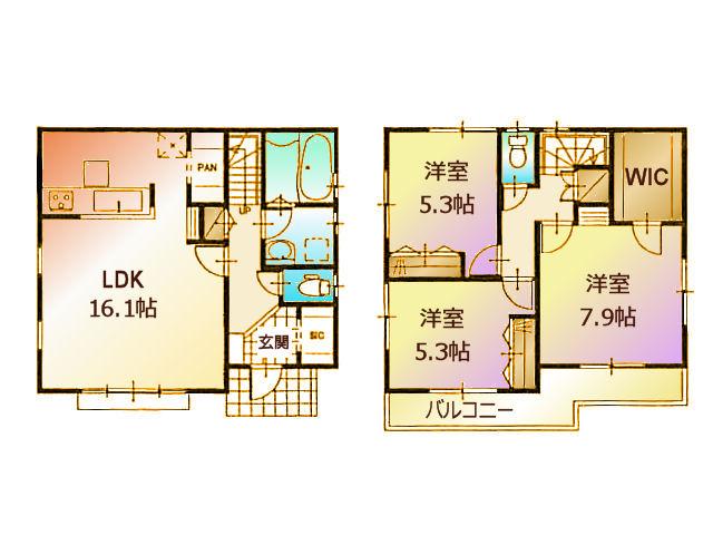 Building plan example (floor plan). Building price 11 million yen Building area 86.94 sq m
