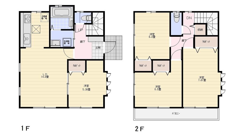 Floor plan. 42,800,000 yen, 4LDK, Land area 116.25 sq m , Building area 91.89 sq m