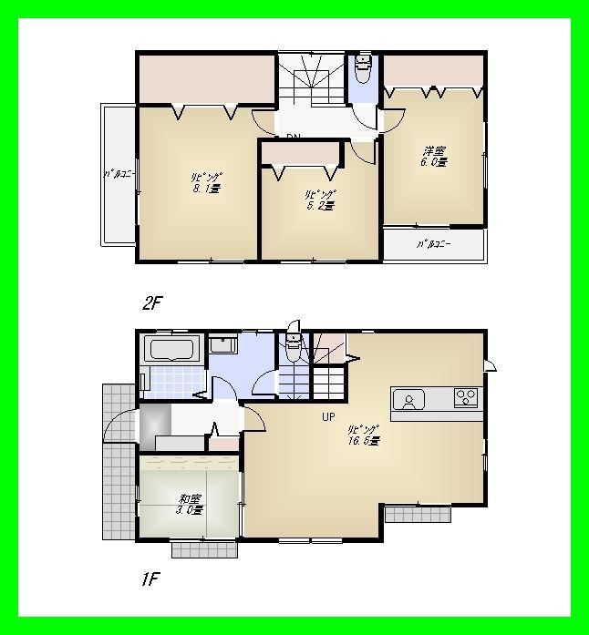 Floor plan. (A Building), Price 45,800,000 yen, 4LDK, Land area 116.59 sq m , Building area 92.34 sq m