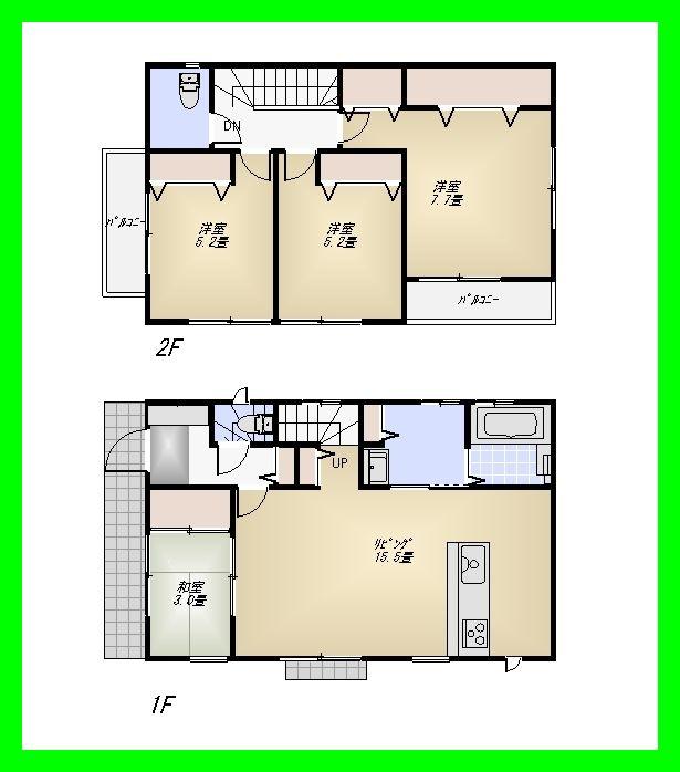 Floor plan. (B Building), Price 45,800,000 yen, 4LDK, Land area 116.55 sq m , Building area 89.5 sq m