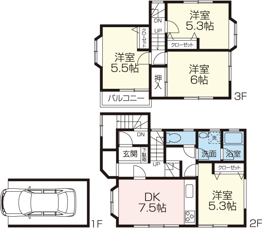 Floor plan. 20.5 million yen, 4DK, Land area 66.68 sq m , Building area 86.53 sq m