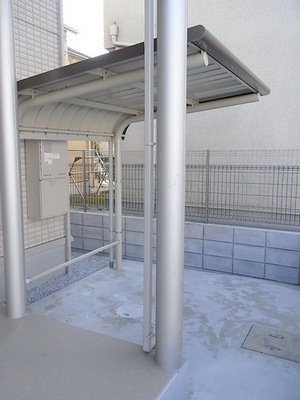 Entrance. Bicycle-parking space
