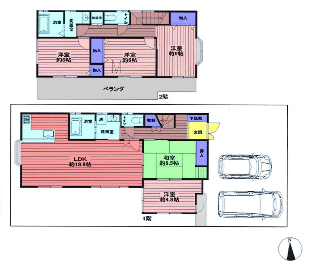 Floor plan. 41,800,000 yen, 5LDK, Land area 155.34 sq m , Building area 111.13 sq m