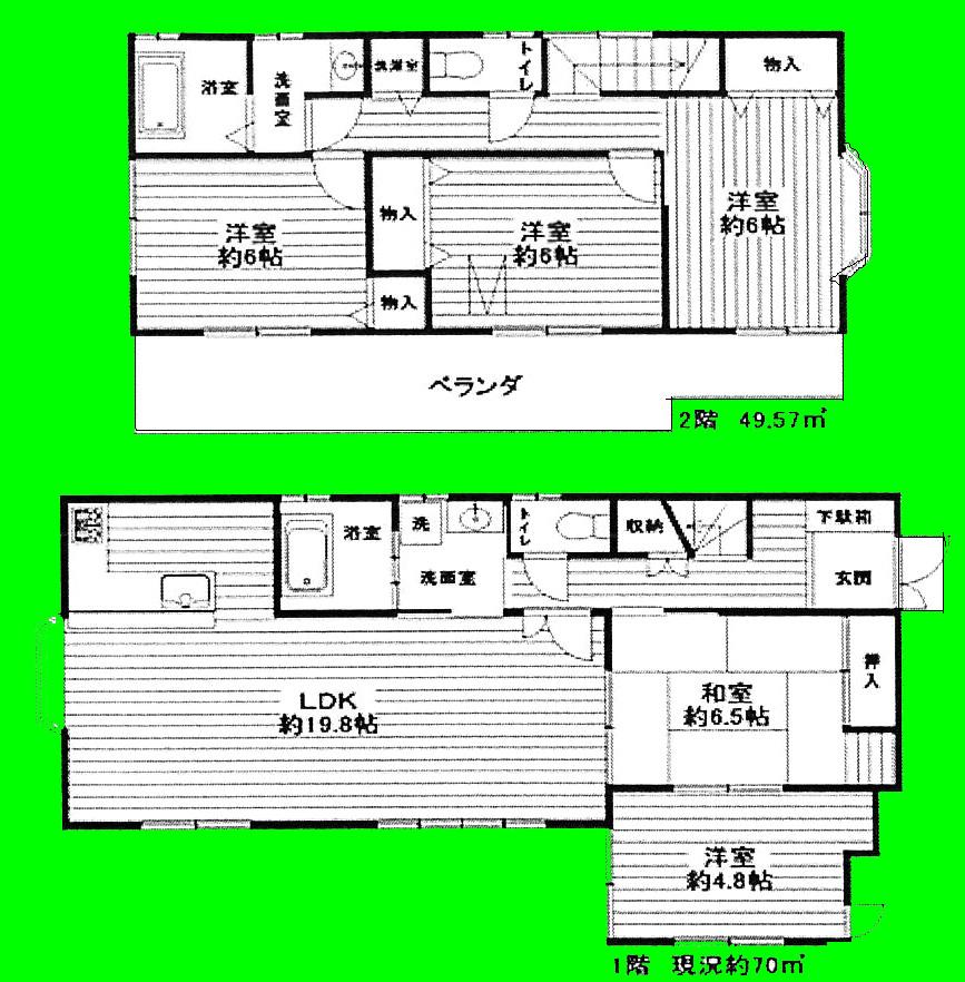 Floor plan. 39,800,000 yen, 5LDK, Land area 155.34 sq m , Building area 111.13 sq m