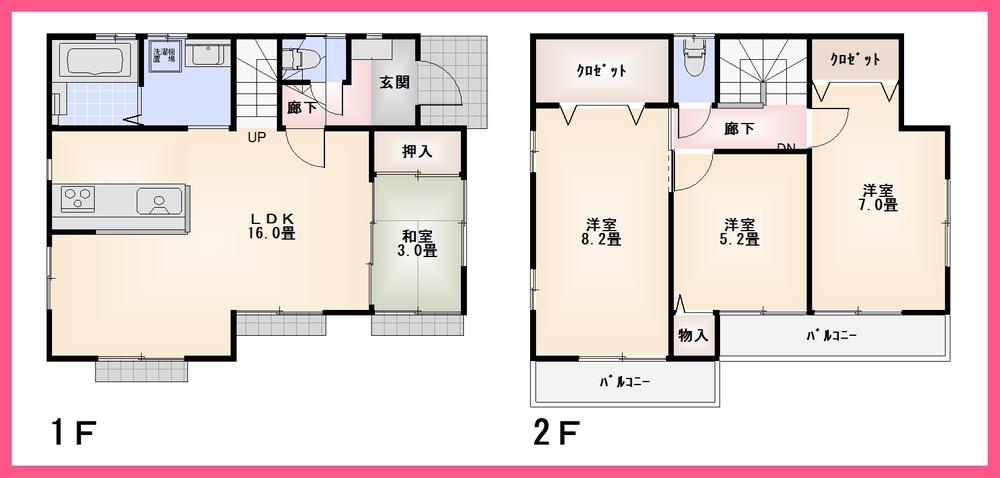 Floor plan. (5 Building), Price 35,800,000 yen, 4LDK, Land area 115.08 sq m , Building area 90.72 sq m