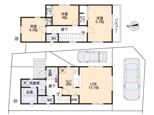 Floor plan. 30,800,000 yen, 3LDK, Land area 93.4 sq m , Building area 72.49 sq m floor plan