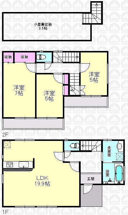Floor plan. Price 51,800,000 yen, 3LDK, Land area 103.98 sq m , Building area 82.72 sq m