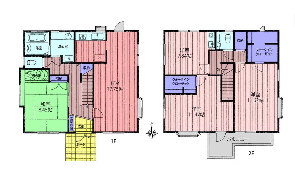 Floor plan. 65,800,000 yen, 4LDK + 2S (storeroom), Land area 197 sq m , Building area 144 sq m
