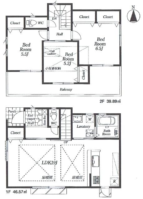 Floor plan. 47,800,000 yen, 3LDK, Land area 108.1 sq m , Building area 86.46 sq m