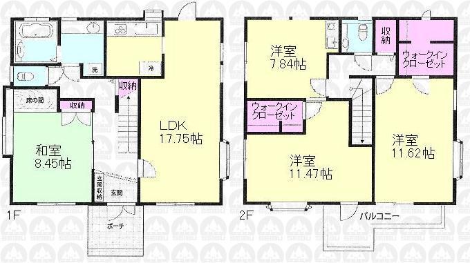 Floor plan. 65,800,000 yen, 4LDK, Land area 197 sq m , Building area 144 sq m
