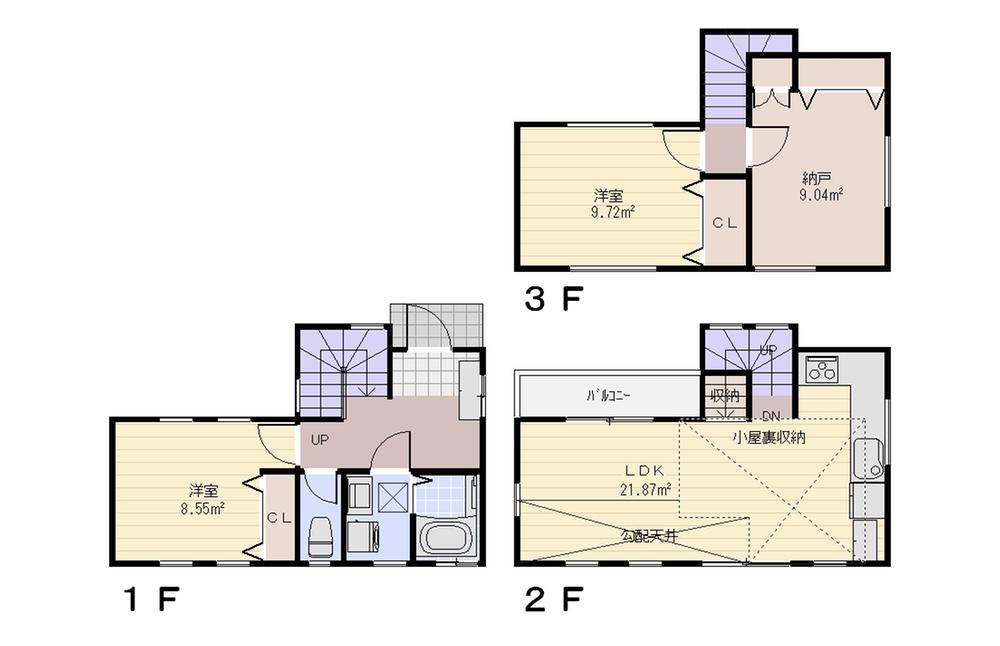 Floor plan. 37,800,000 yen, 3LDK, Land area 62.94 sq m , Building area 75.33 sq m floor plan