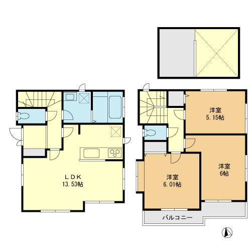 Floor plan. 41,800,000 yen, 3LDK, Land area 92.79 sq m , Building area 73.69 sq m floor plan