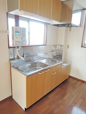 Kitchen. Two-burner gas stove installation Allowed Kitchen