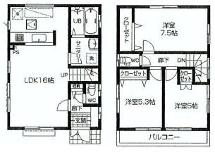Floor plan. 44,800,000 yen, 3LDK, Land area 102.64 sq m , Building area 79.48 sq m