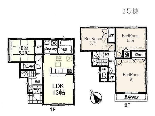 Floor plan. 38,800,000 yen, 4LDK, Land area 94.95 sq m , Building area 93.14 sq m