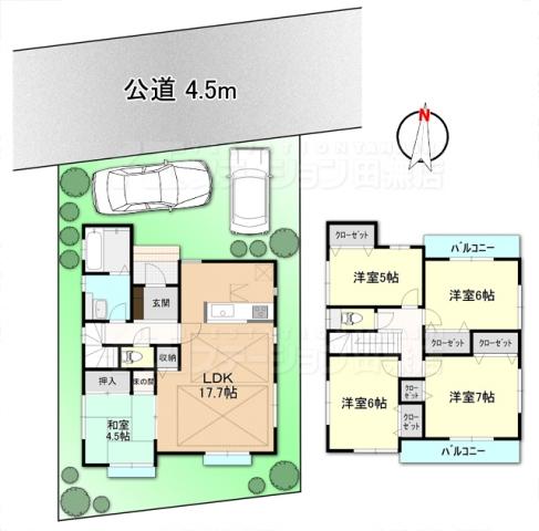 Floor plan. 44,800,000 yen, 3LDK, Land area 102.64 sq m , There is a Japanese-style room in the building area 80.31 sq m living side, Easy-to-use 5LDK. Closet is also a large deep. 