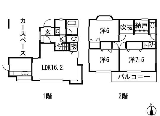 Floor plan. 33,300,000 yen, 3LDK + S (storeroom), Land area 100.05 sq m , Building area 90.67 sq m LDK16.2 Pledge