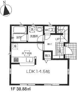 Floor plan. 46,800,000 yen, 3LDK, Land area 100.03 sq m , Building area 78.57 sq m 1 floor living! 