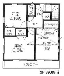 Floor plan. 46,800,000 yen, 3LDK, Land area 100.03 sq m , Building area 78.57 sq m 2 floor south balcony! 