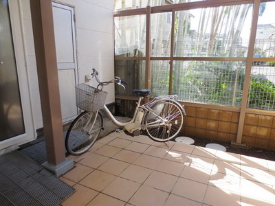 Parking lot. Bicycle parking space