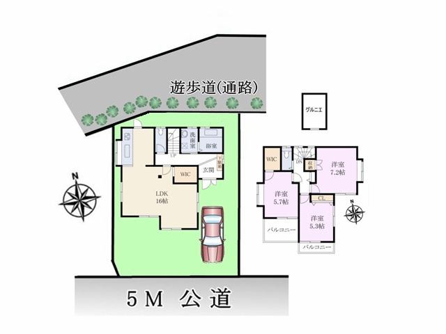 Floor plan. 41,800,000 yen, 3LDK, Land area 104.5 sq m , Building area 83.43 sq m Koganei Maehara-cho 5-chome compartment view ・ Floor plan