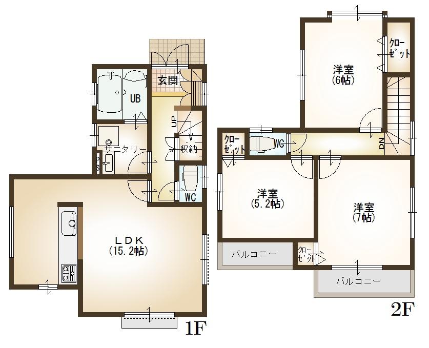 Floor plan. 36,800,000 yen, 3LDK, Land area 100 sq m , Building area 79.96 sq m