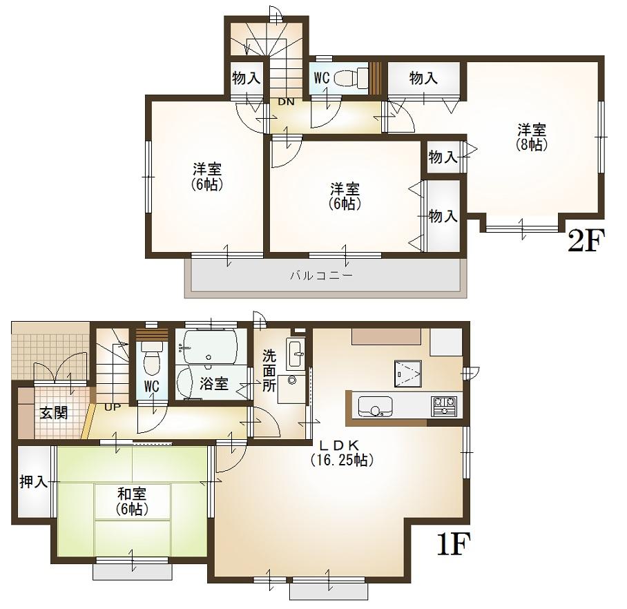 Floor plan. 54,600,000 yen, 4LDK, Land area 150.96 sq m , Building area 99.36 sq m