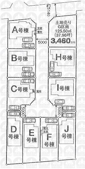 The entire compartment Figure. All 10 compartments This selling three buildings H Building: 125.51 sq m (37.96 square meters) I Building: 125.17 sq m (37.86 square meters) J Building: 122.45 sq m (37.04 square meters)