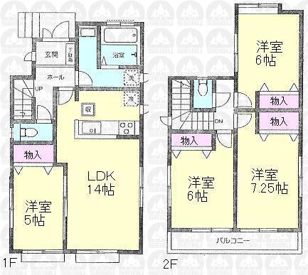 Floor plan. (J Building), Price 39,800,000 yen, 4LDK, Land area 122.45 sq m , Building area 91.08 sq m
