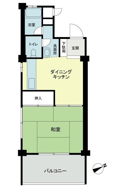 Floor plan. 1DK, Price 7.9 million yen, Occupied area 30.06 sq m , Balcony area 3.24 sq m