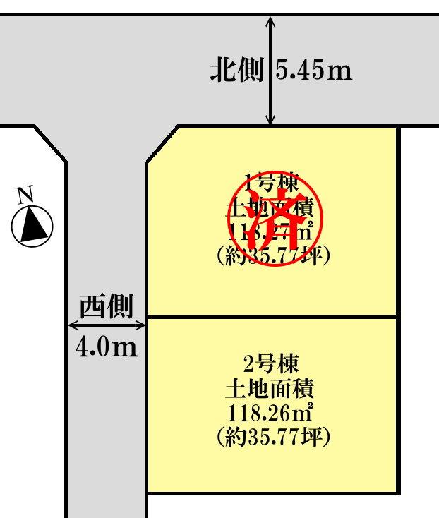 Compartment figure. Land price 37,800,000 yen, Land area 118.26 sq m