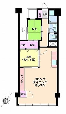 Floor plan. 2LDK, Price 8.5 million yen, Occupied area 61.05 sq m