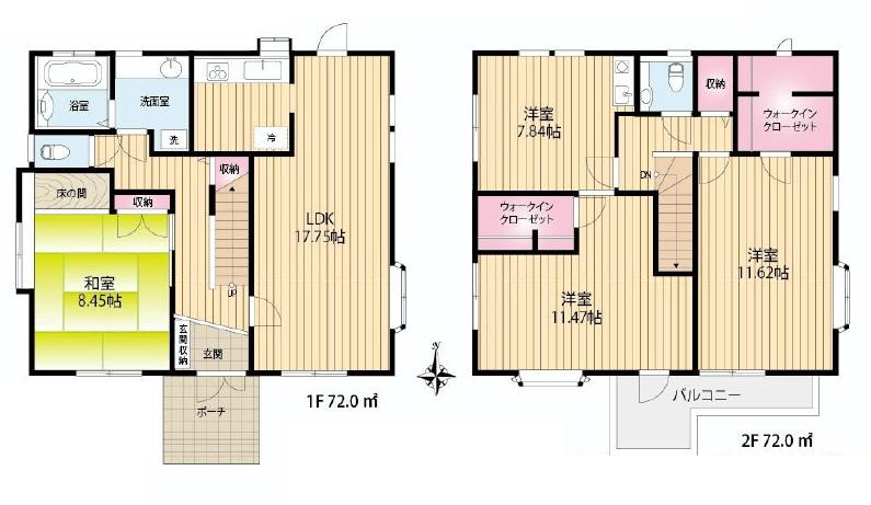 Floor plan. 65,800,000 yen, 4LDK, Land area 197 sq m , Building area 144 sq m