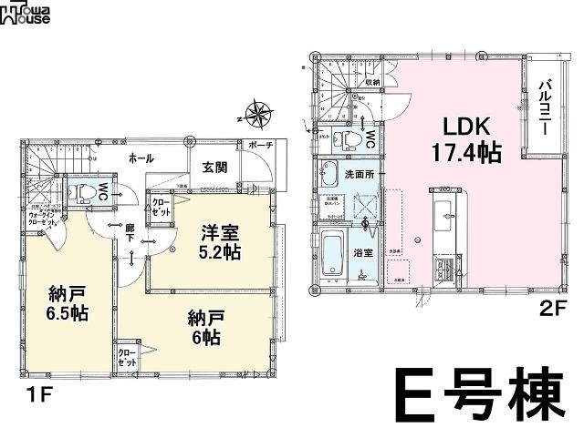Floor plan. (E), Price 41,800,000 yen, 1LDK+S, Land area 106.43 sq m , Building area 82.49 sq m
