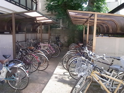 Entrance. Bicycle-parking space