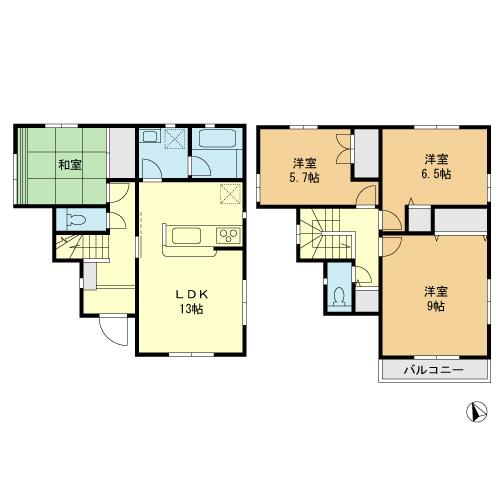 Floor plan. 38,800,000 yen, 4LDK, Land area 94.95 sq m , Building area 93.14 sq m floor plan