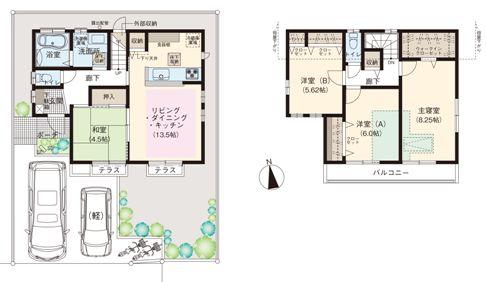Floor plan. (5 Building), Price 53,260,000 yen, 4LDK, Land area 120 sq m , Building area 95.84 sq m