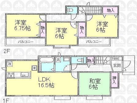 Floor plan. (A Building), Price 54,800,000 yen, 4LDK, Land area 178.09 sq m , Building area 99.78 sq m