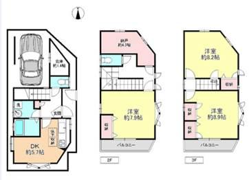 Floor plan. 28 million yen, 3DK + S (storeroom), Land area 50.04 sq m , Building area 98.8 sq m floor plan