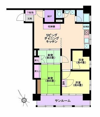 Floor plan. 4LDK + S (storeroom), Price 11.8 million yen, Occupied area 75.45 sq m , Balcony area 9.56 sq m