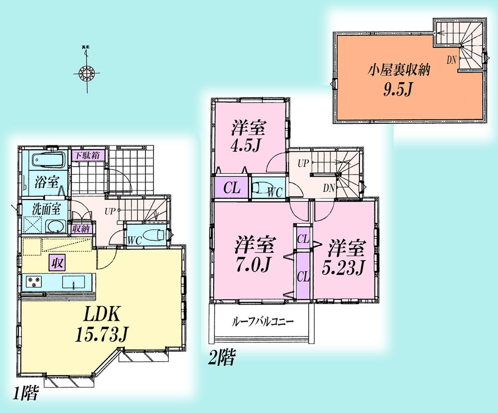 Floor plan. 47,800,000 yen, 3LDK, Land area 96.52 sq m , Building area 77.18 sq m ● floor plan
