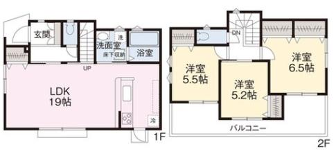 Floor plan. 47,800,000 yen, 3LDK, Land area 108.1 sq m , Building area 86.46 sq m